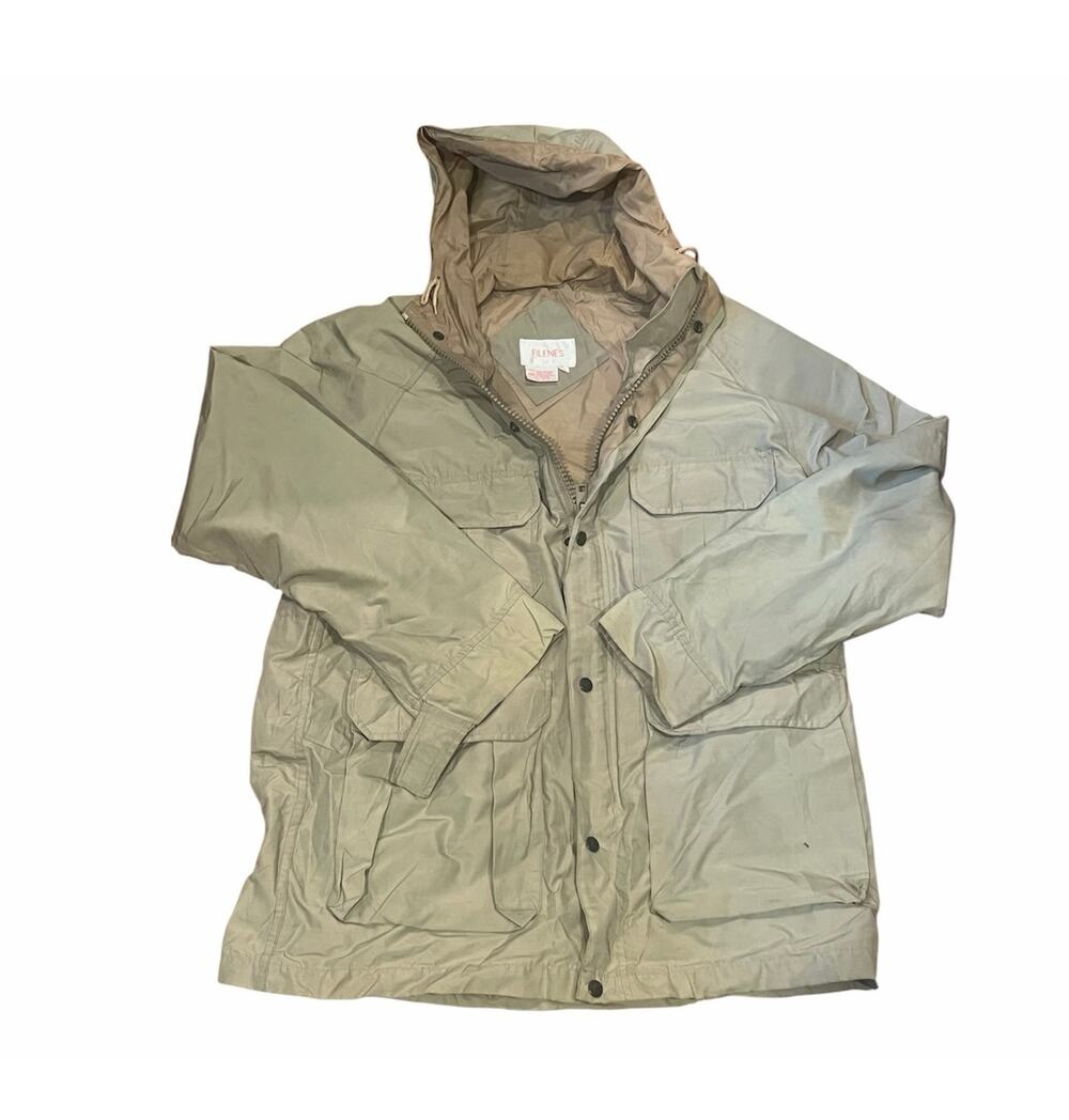 Vintage Filenés Parka XL Tan Multipocket Utility Jacket Outdoor Hiking Coat